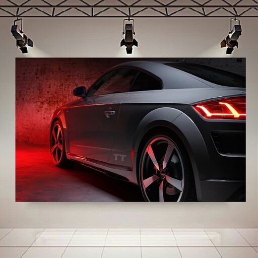 تابلو شاسی طرح ماشین مدل نمای جانبی Audi TT45 TFSI quattro S line Quantam Gray Edition  کد AR1082