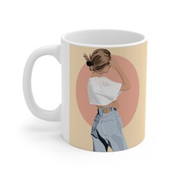 ماگ طرح دخترانه مینیمال Minimalist Girl مدل NM1407