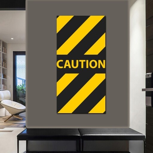 تابلو شاسی مدل دکوراتیو طرح CAUTION کد 14