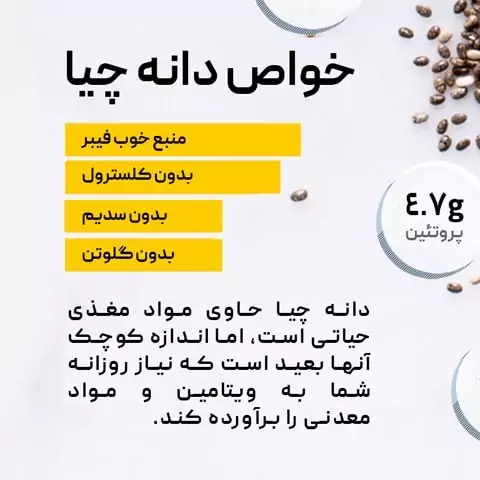 دانه چیا اصل تمیز سورت شده برزیلی (250گرمی)