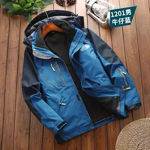 کاپشن مردانه دو پوش پلار دار دو قلو گورتکس خارجی مارک North face