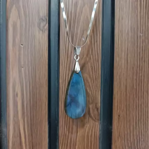 گردنبند سنگ لابرادوریت آبی با کیفیت عالی blue Labradorite کدw21