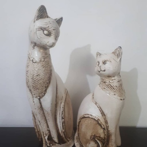 مجسمه گربه جفت پلی استر( ست دو عددی)