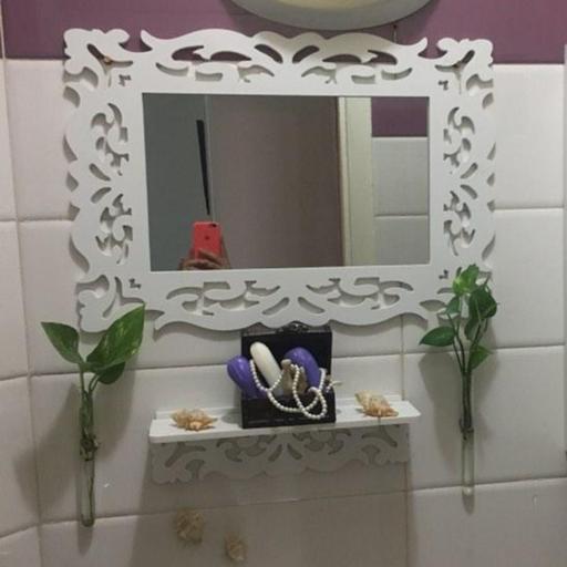 آینه و کنسول خونه خاص طرح شمشاد رنگ سفید