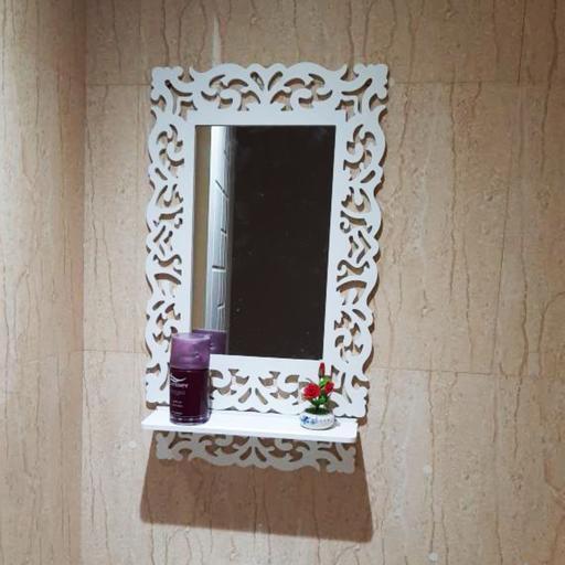 آینه و کنسول خونه خاص طرح شمشاد رنگ سفید