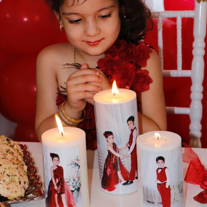 😍شمع های عکس دار استوانه در سایز 🕯🕯🕯