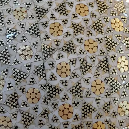 سرمه دان پایه دار  نیمه سبز تاج دار خاتم کاری(مدل ماهی)(گارانتی 120 ماهه)