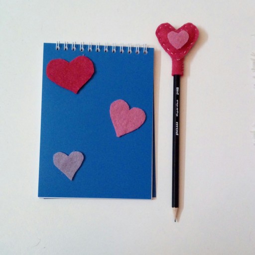 ست دفترچه و سر مدادی قلبی
