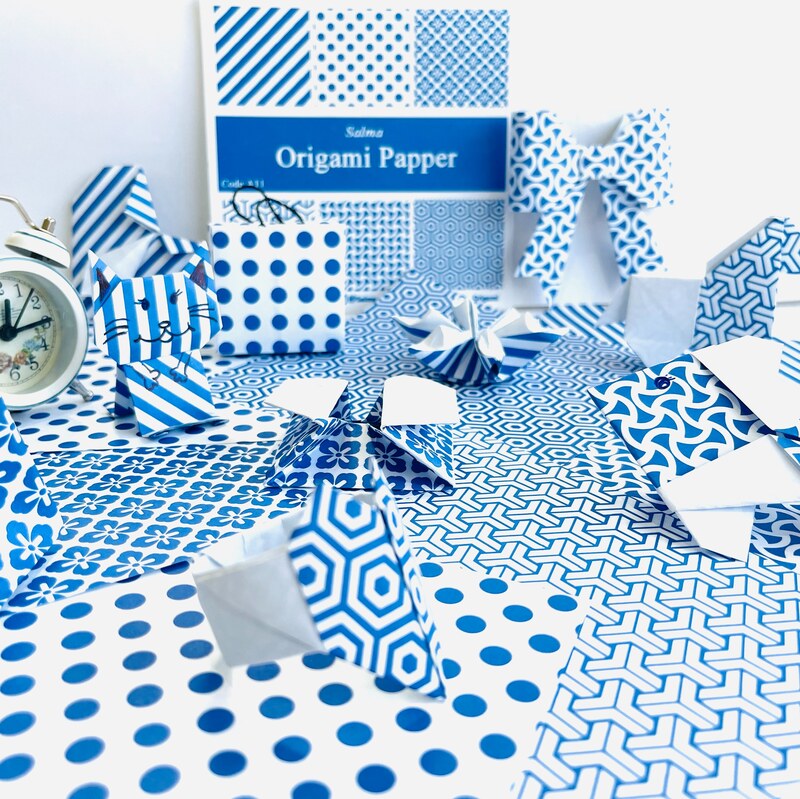 کاغذ اوریگامی و کاردستی سلما طرح سورمه ای بسته 48 عددی سایز 15 در 15 سانت