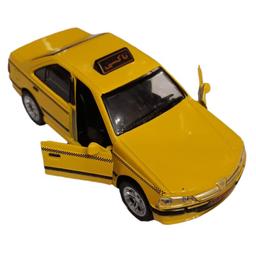 ماشین فلزی تاکسی ارسال رایگان مدل پژو پارس موزیکال چراغدار
