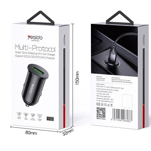 شارژر فندکی فست شارژ یسیدو yesido Y38