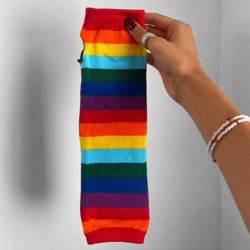 ساق دست اسپرت طرح راه راه رنگی رنگی فری سایز