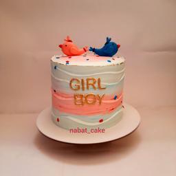 کیک خامه ای تعیین جنسیت گنجشک کوچولو  با وزن 3کیلو