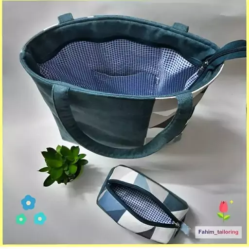  کیف پارچه ای طرح چهارخانه