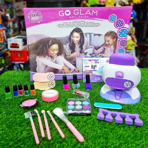 اسباب بازی استمپر ناخن و ست آرایشی به همراه لاک خشک کن GO GLAM Nail salon play set