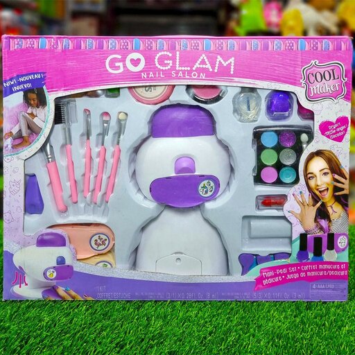 اسباب بازی استمپر ناخن و ست آرایشی به همراه لاک خشک کن GO GLAM Nail salon play set