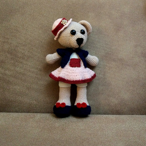 عروسک بافتنی مدل خانم خرسِ