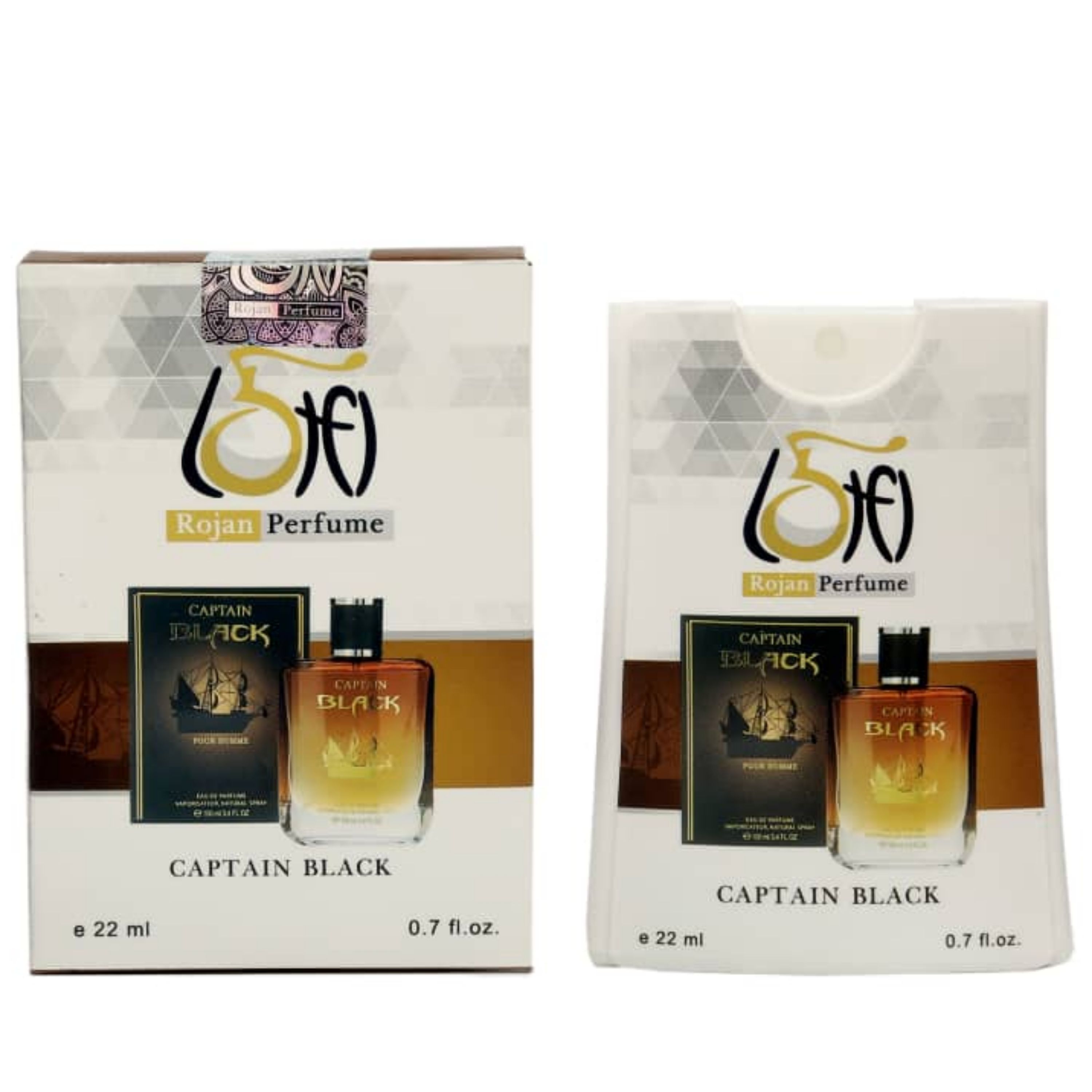 عطر جیبی مردانه روژان مدل کاپتان بلک