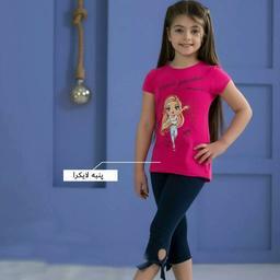ست تیشرت شلوارک دخترانه 3 تا 10 سال در 3 رنگ جذاب