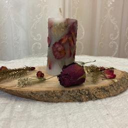 شمع کریستالی دوجداره با دیزاین گل رز