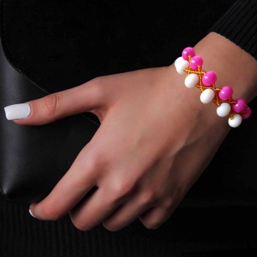 دستبند زنانه مجلسی ارسال رایگاااان.  سنگ اونیکس خوشرنگ