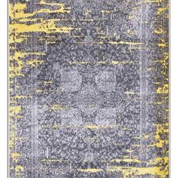 فرش ماشینی یک و نیم متری( 1در1.5 ) طرح پتینه کد2013طوسی زرد