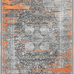 فرش ماشینی 1.5 متری(1.5در1) طرح پتینه کد 2013زمینه نارنجی