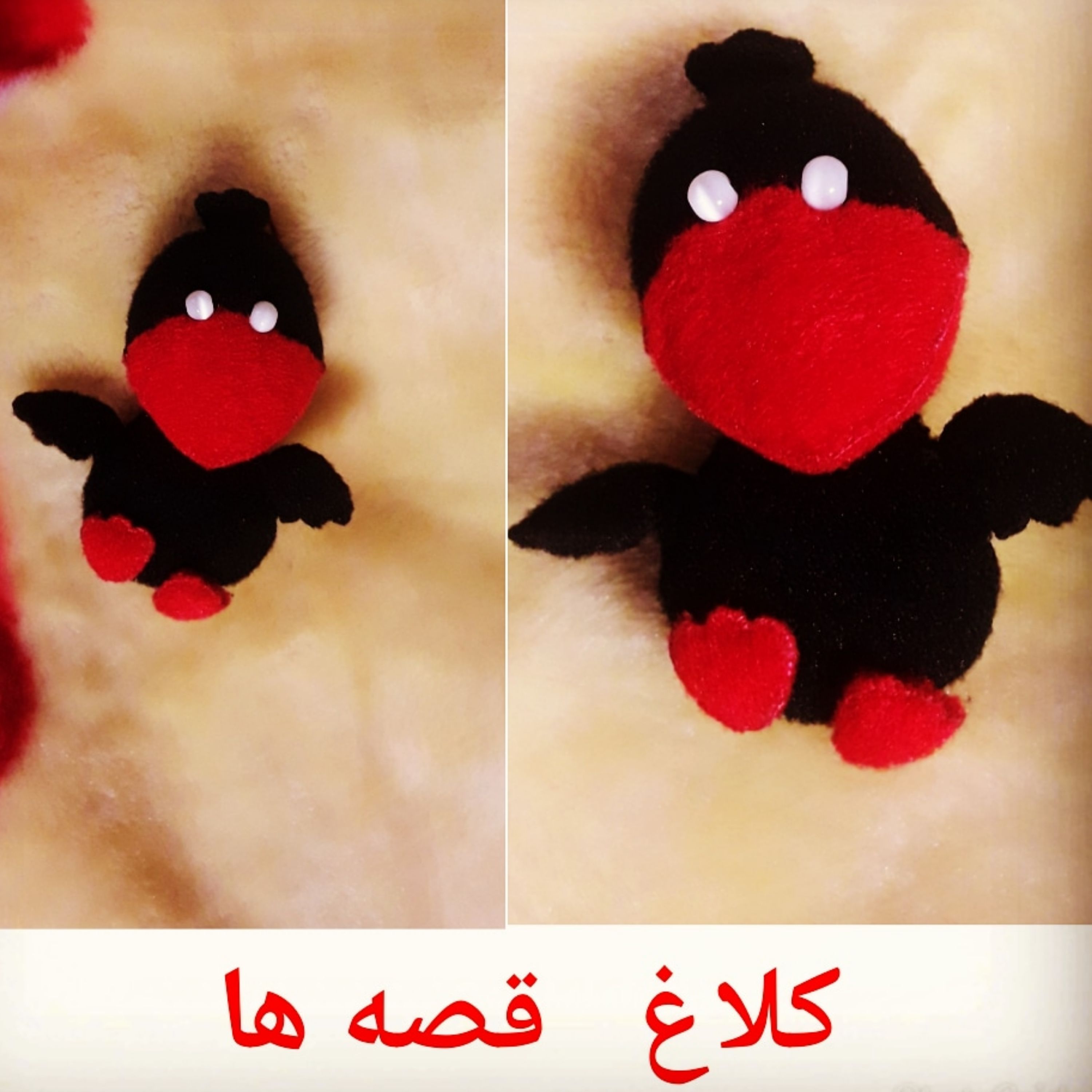 عروسک اسباب بازی کلاغ نمدی جاکلیدی دستدوز
