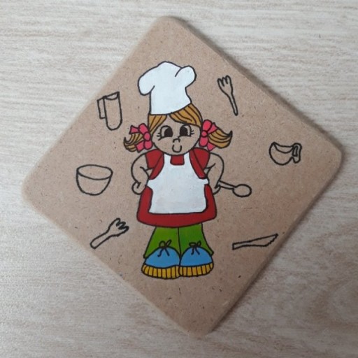 کارت پستال چوبی خانم آشپز