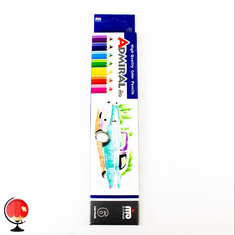 مداد رنگی ادمیرال 6 رنگ طرح ماشین جعبه مقوایی کد 131013