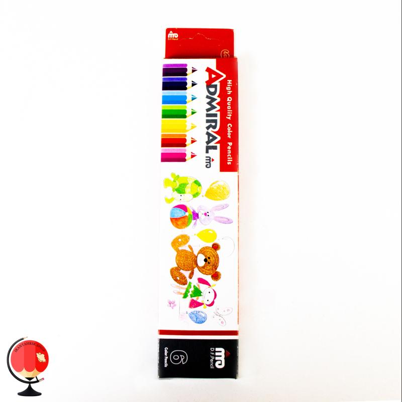مداد رنگی ادمیرال 6 رنگ طرح خرس جعبه مقوایی کد131010