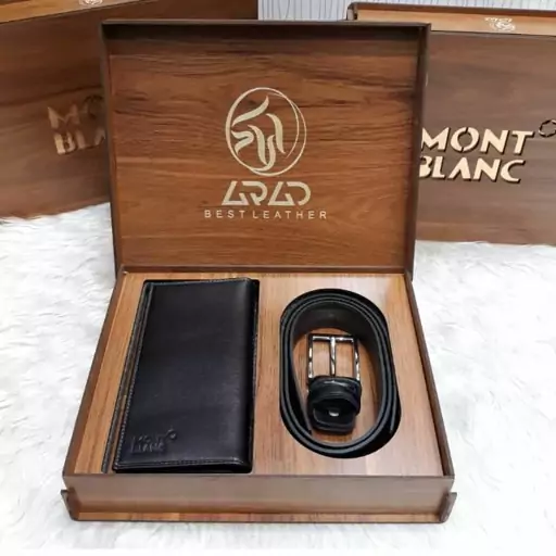 ست مردانه 2 تکه mont blanc (چرم طبیعی)