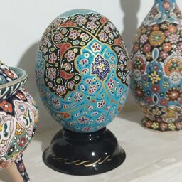 نقاشی روی تخم شترمرغ  در رنگ ها ی مختلف با برند داگل ضد آب با پایه فلزی