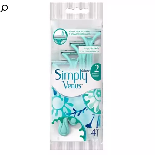 خودتراش 2 تیغ ژیلت ونوس مدل Simply Venus بسته 4 عددی