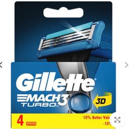 تیغ یدک ژیلت مچ تری توربو بسته 4 عددی  Mach3 Turbo Gillette