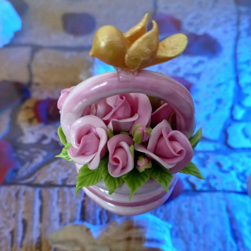 سبد گل دست ساز خمیر ایتالیایی تزئینی خمیر ایتالیایی قابل شستشو