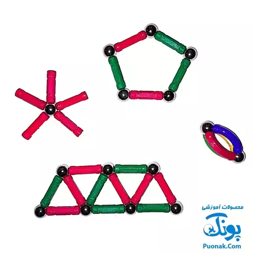 بازی فکری آموزشی مگنت سبک خمیده راد و گوی 94 قطعه کلاسیک Play Magnet