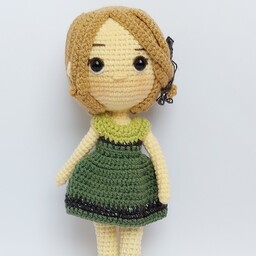 عروسک دختر دستبافت  کاموایی 24 cm