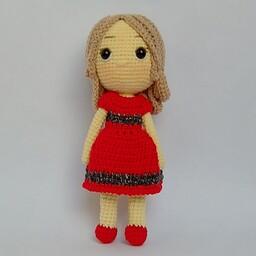 عروسک دختر دستبافت  کاموایی  22 cm