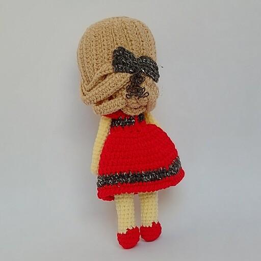 عروسک دختر دستبافت  کاموایی  22 cm