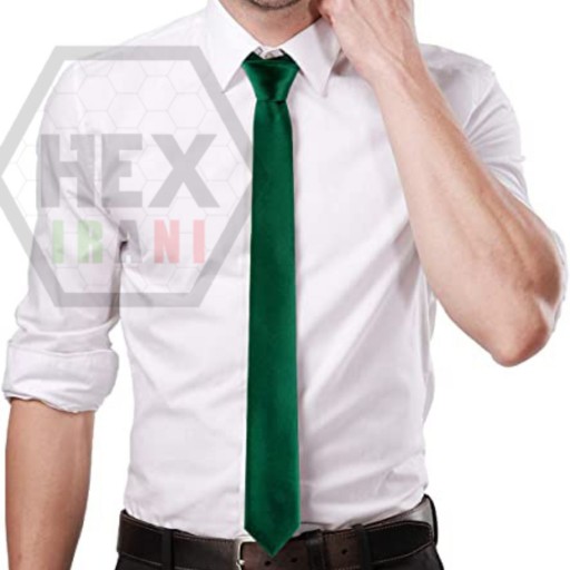 کراوات ساتن سبز سیدی