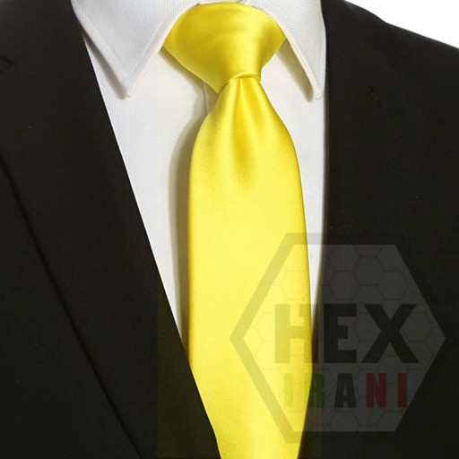 کراوات ساتن زرد