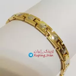 دستبند ژوپینگ طرح طلا Xuping دورنگ طلایی نقره ای قلبی هدیه کادو