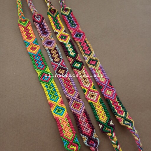 دستبند دوستی بافت  سنتی رنگی دخترانه شیک زیبا