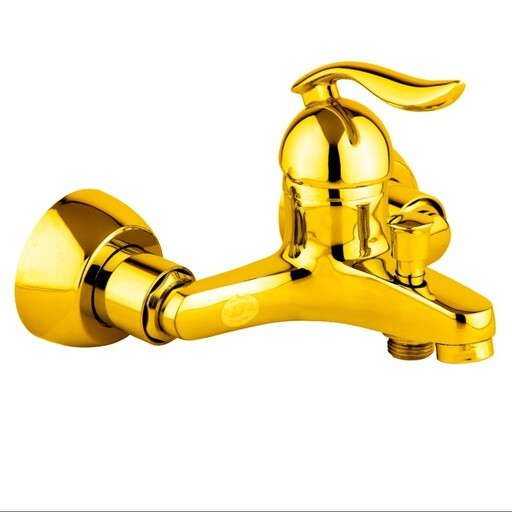 شیر حمام شیرالات رز مدل ونیز  پلاس به همراه علم دوش حمام طلایی