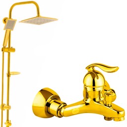 شیر حمام شیرالات رز مدل ونیز لایت به همراه علم دوش حمام طلایی