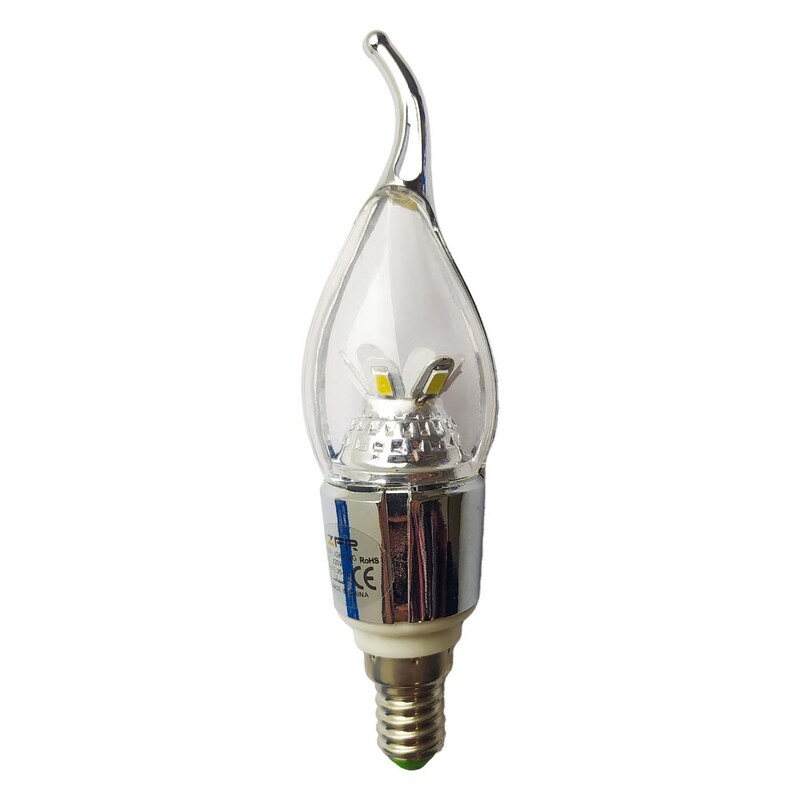 لامپ لوستر LED  اشکی 3وات ZFR  با بدنه نقره ای بسته 2 عددی
