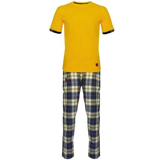 ست تی شرت و شلوار مردانه دو تکه برند HOMEWEAR مدل طاها کد 11018883 رنگ زرد قناری