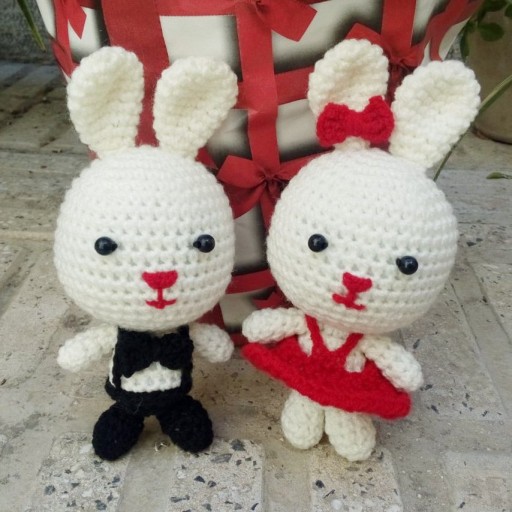 عروسک بافتنی خرگوش زوج