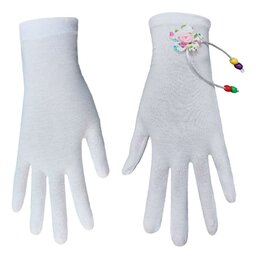 دستکش نخی   مدل گلناز  رنگ سفید فری سایز و مناسب برای تابستان و فصل سرما 